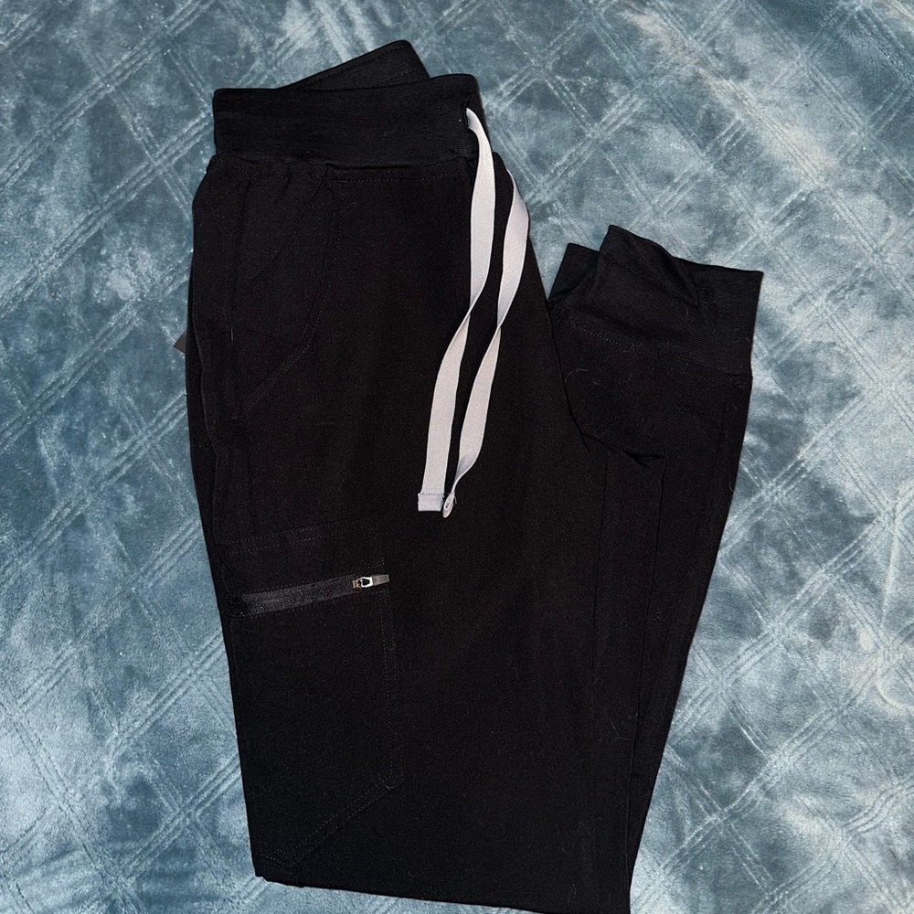 Stylish Black Joggers with grey drawstring